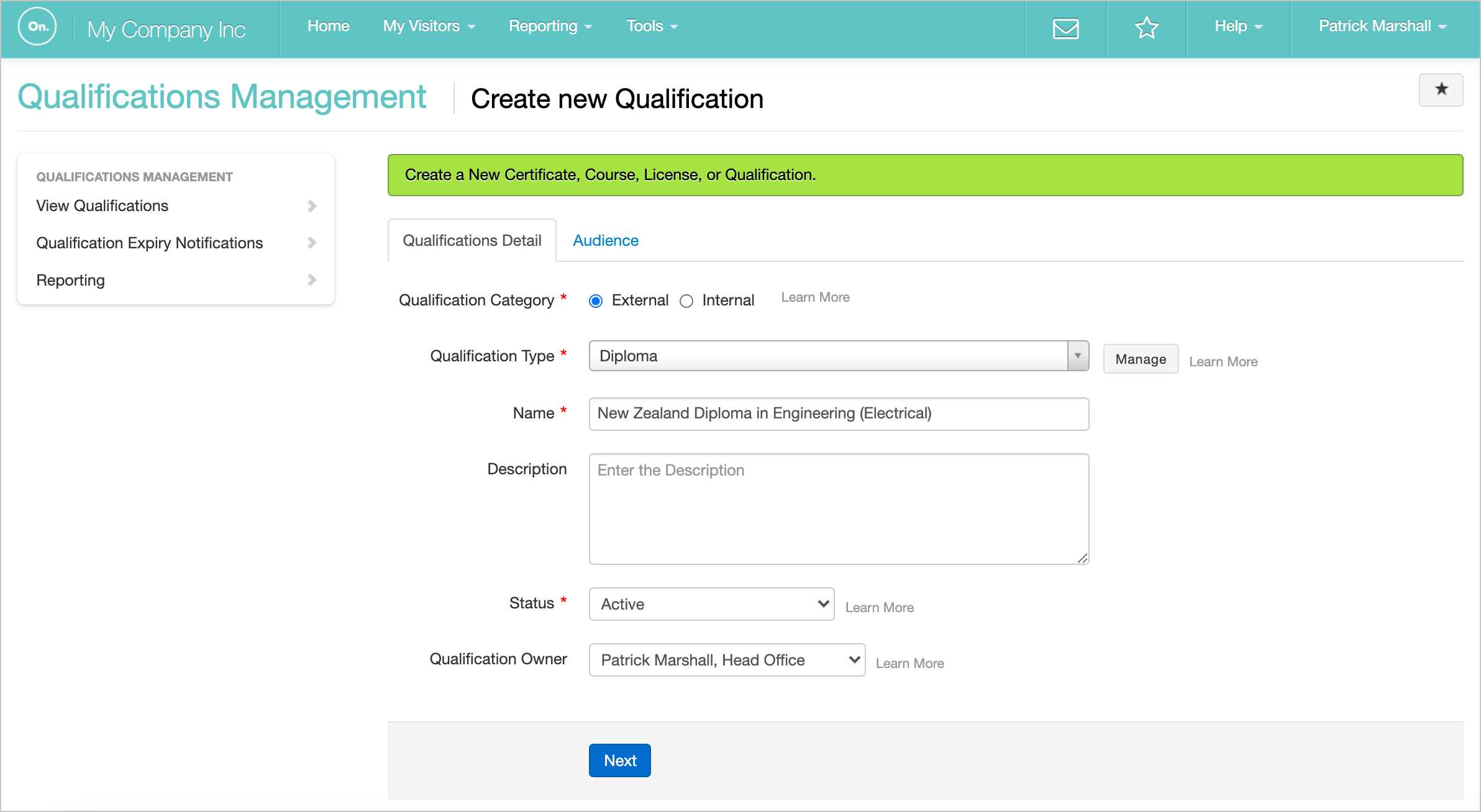 Add or update a qualification WhosOnLocation Help Center