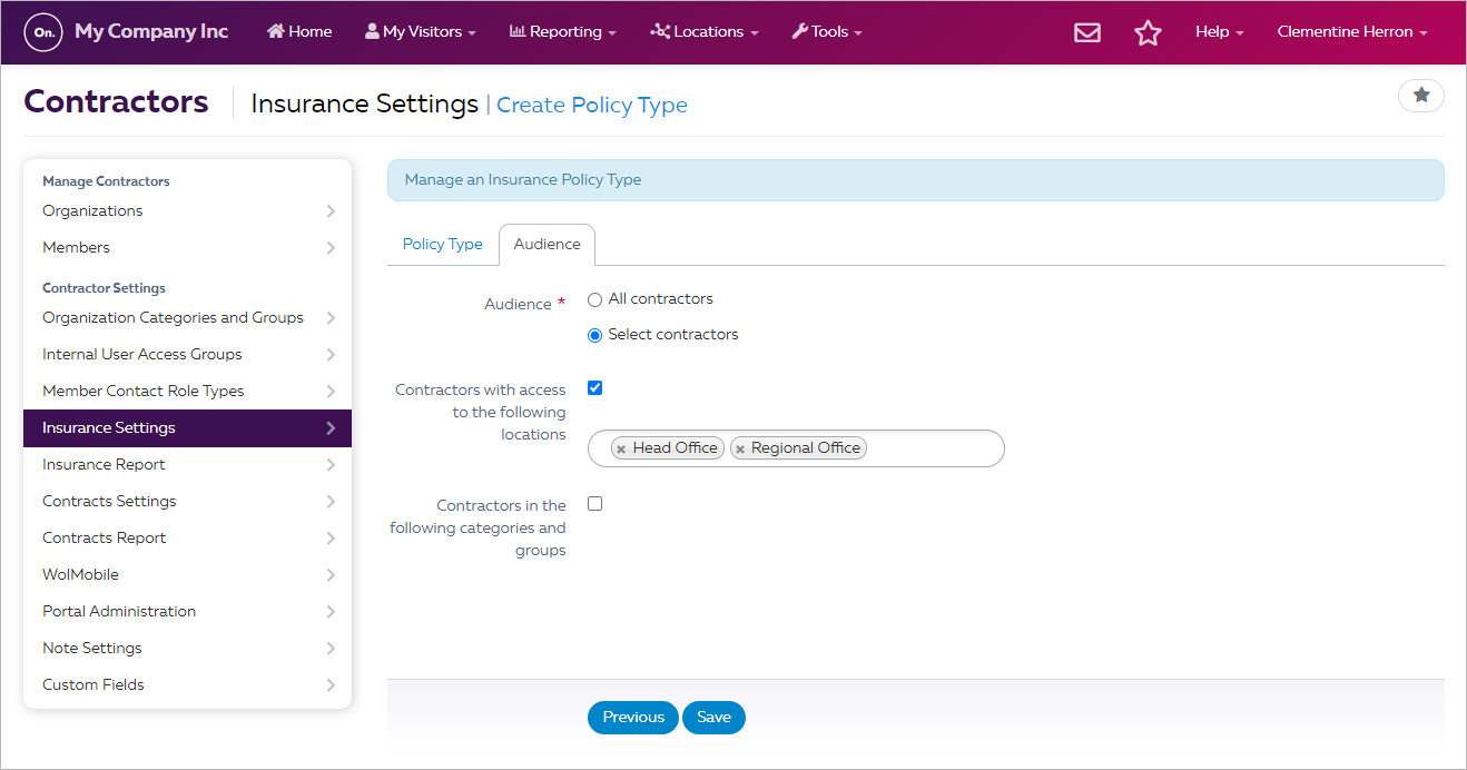 Add and manage insurance policy types – MRI OnLocation | Help Center