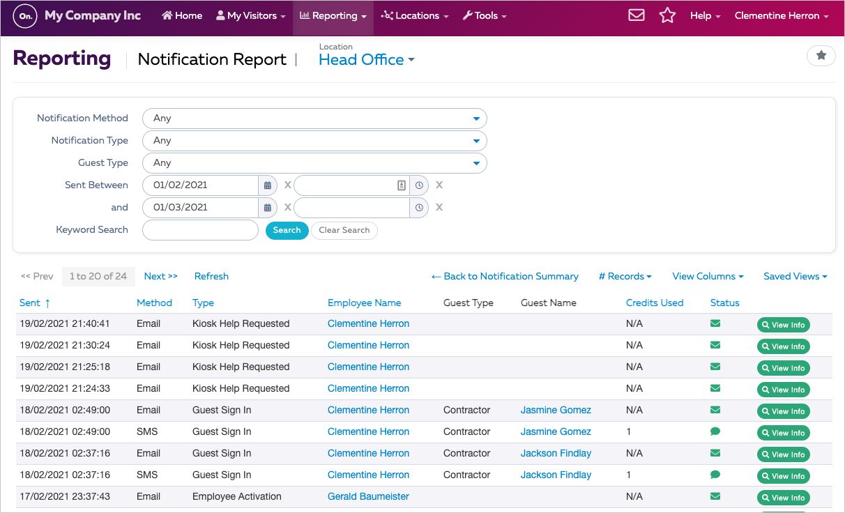 Notification Summary – Whosonlocation 